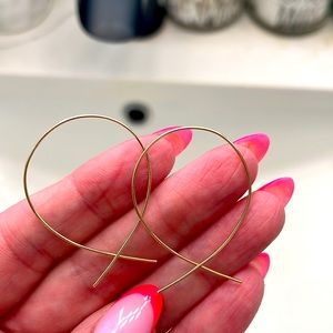 Lana 14 K yellow gold upside down hoops